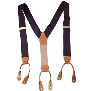 Dooney And Bourke Purple Fabric Y Back  Suspenders In EUC